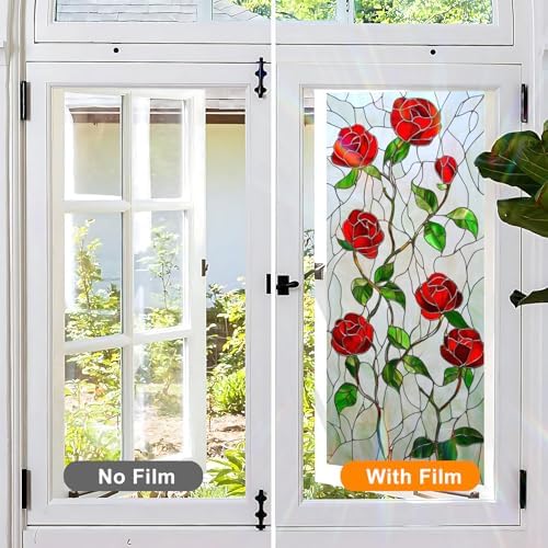 Window Privacy Film Frosted Glass Window Sticker Window Film Static Glass Cling Tint Non-Adhesive for Home Door Decorative Frosting Cover 17.5 X 39.3 inch - Image 4
