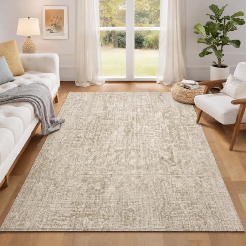 RUGIXE 5x7 ft Beige Washable Area Rug for Living Room,Vintage Boho,Non Slip by Unknown