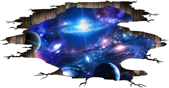 Blue Purple Galaxy Wall Decals, Removable Sticker,The Art Magic 3D Milky Way Dreamscape Home Decor (4 Sheets) - Image 5