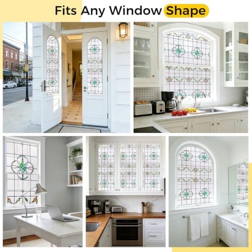 OHTMERU 3D Stained Glass Window Privacy Film Decorative Non-Adhesive - Image 7