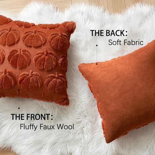 MIULEE Fall Pillow Covers Pumpkin Fall Decor 26x26 Rust - Image 6