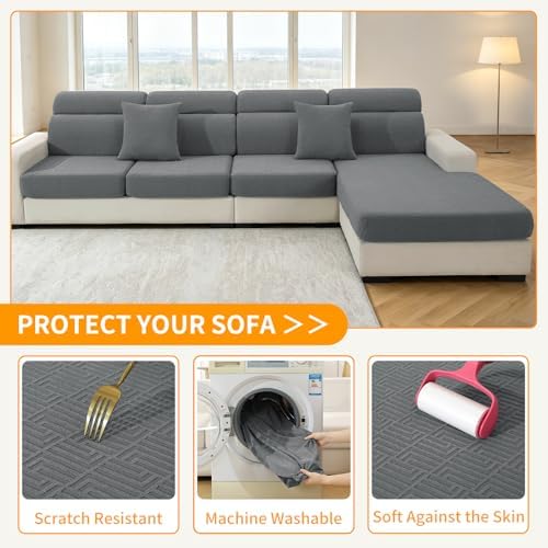 XINEAGE Stretch Chaise Cover for L Shaped Sofa Individual Sofa Slipcovers - Image 6