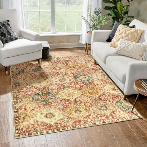 Lahome Moroccan Washable Small Area Rug, 3x5 Rug for Bedroom Living Room by Lahome