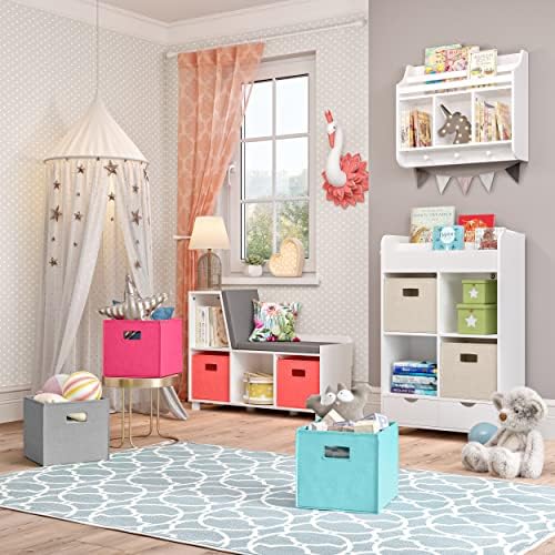 RiverRidge Folding Storage Bins - 4-pack of 10in Tall Taupe Cubes - Image 3