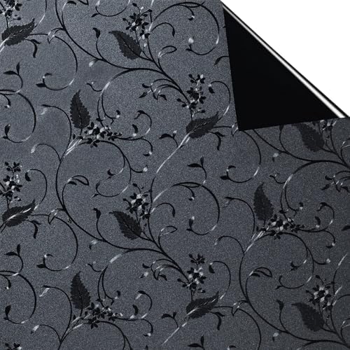 Niviy Static Cling Total Blackout Non-Adhesive Window Film Black Out Windows Covers Bathroom Door Glass Decoration Window Film Privacy Covering (Black, 17.7"x 157.4") - Image 4