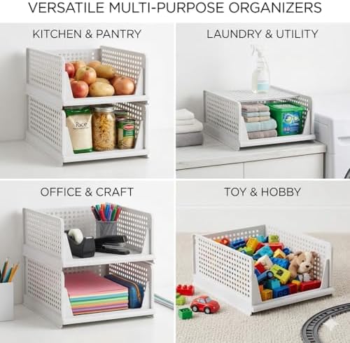 6 Pack Folding Stackable Wardrobe Drawer Storage Organiser - Image 4