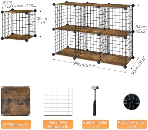 HOOBRO Wire Cube Storage Organizer, 6-Cube Metal Storage Shelves - Image 3