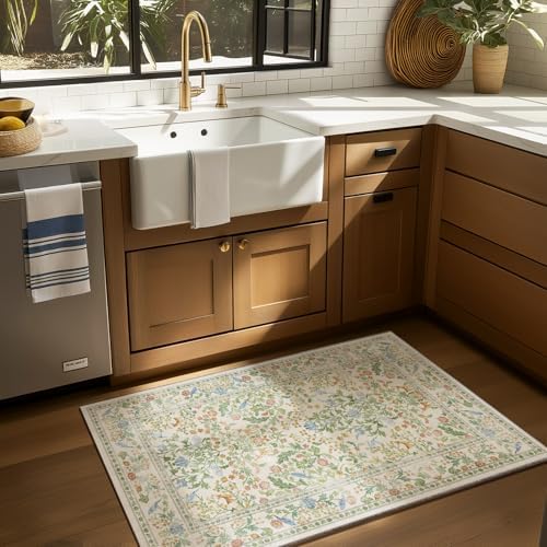 2x3 Washable Area Rugs for Entryway: Throw Small Rug Door Mat Indoor Entrance Non-Slip Low Pile Soft Kitchen Rug for Entrance Front Door Indoor Bedside Kids Room - Image 2