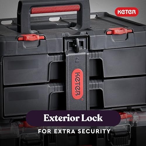 Keter Stack-n-Roll Two Drawer Tool Box for Small Parts and Power Tool Accessories, Fits Keter Modular Tool Storage System - Image 4