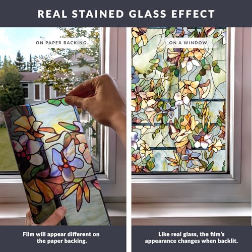 Artscape Trellis | Privacy Window Film with Vibrant Colored Pattern | Non-Adhesive & UV Protection | Easy to Apply & Removable | 24 x 36 Inches | Made in USA - Image 5