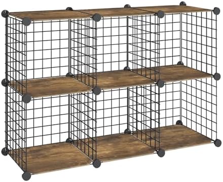 HOOBRO Wire Cube Storage Organizer, 6-Cube Metal Storage Shelves by HOOBRO