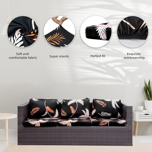 8 Pcs Outdoor Cushion Covers, Patio Sofa Cushion Covers Replacement - Image 4