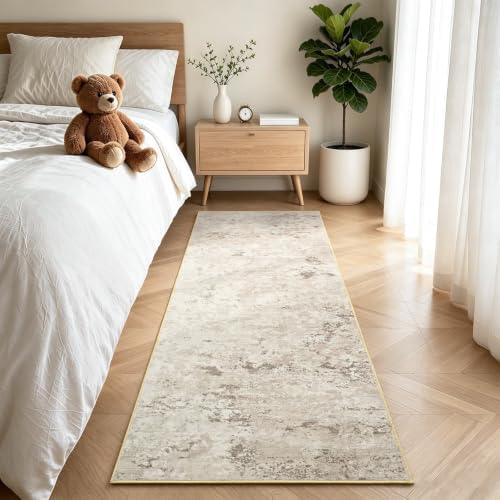 Toneed Washable 2x8 Non-Slip Abstract Runner Rug for Hallway Kitchen - Image 3