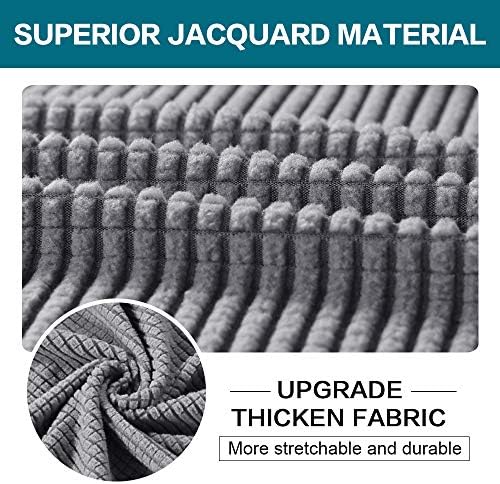 Turquoize 4 Piece Sofa Covers for 3 Cushion Couch Sofa Slipcover Soft Couch Cover for Dogs-Washable Sofa Furniture Covers with 3 Individual Cushion Covers, Feature Jacquard Fabric(Dove) - Image 3