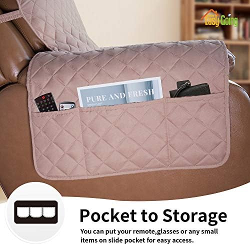 Easy-Going Reversible Couch Cover, Oversized Recliner, Pink/Beige - Image 3