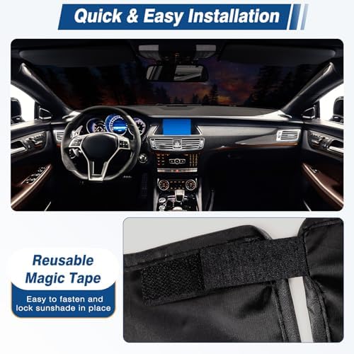 Car Windshield Sun Shade, Foldable Reflective UV Front Sunshade - Image 4