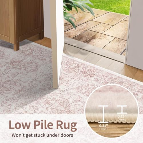 Rugxara 6x9 Pink Washable Area Rug for Living Room&Bedroom - Image 6