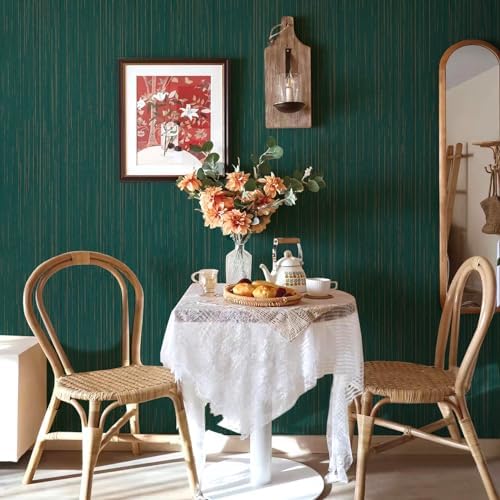 Teal Grasscloth Peel and Stick Wallpaper Texture Contact Paper A Set of 15.7" X 480" Self-Adhesive Linen Removable Wallpaper Cabinets Counter Top Liners - Image 3
