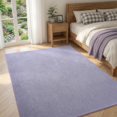 4x6 Purple/White Area Rug Non-Slip Washable Soft for Bedroom Living Room - Image 2
