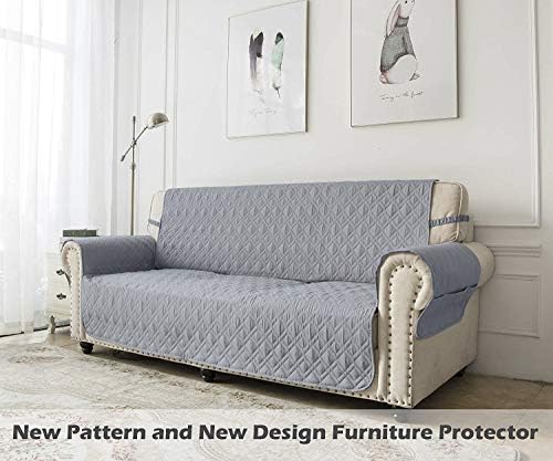 Ameritex Couch Sofa Slipcover 100% Waterproof Nonslip Quilted Furniture Protector Slipcover for Dogs, Children, Pets Sofa Slipcover Machine Washable (Light Grey, 68") - Image 6