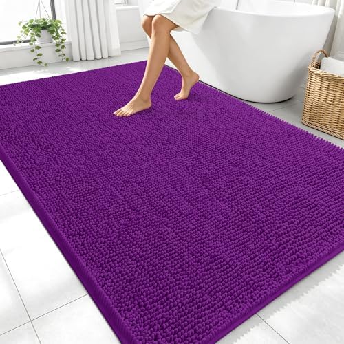 OLANLY Large Bathroom Rugs 70x46, Extra Soft Absorbent Chenille Bath Rugs by OLANLY