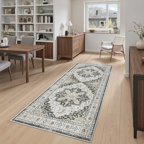 Madane Washable Runner Rug 3x6 Runners for Hallways Non Slip, Black - Image 2