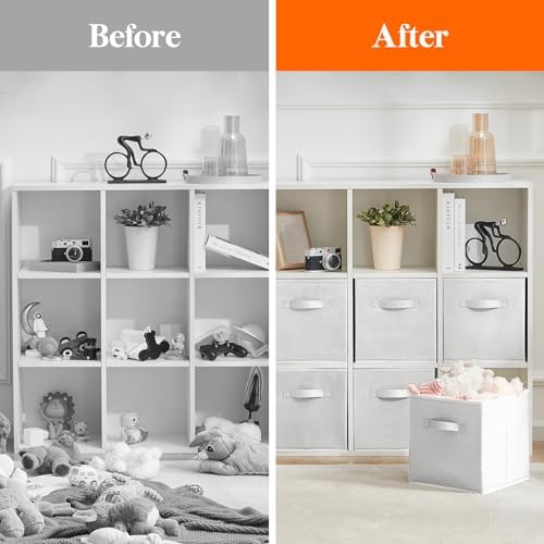 Lifewit Storage Cubes, 11 Inch Organizer Bins, 18L White, 6 Packs - Image 6