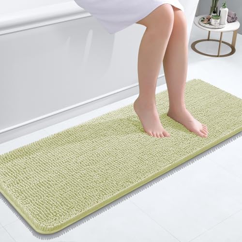 OLANLY Bathroom Runner Rugs 47x17, Extra Soft Absorbent Chenille Bath Rugs by OLANLY