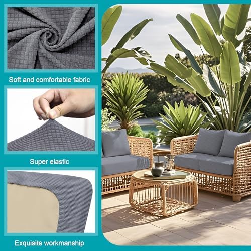 12 Pcs Outdoor Cushion Covers, Patio Sofa Cushion Covers Replacement - Image 4