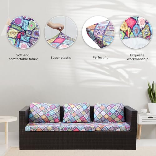 8 Pcs Outdoor Cushion Covers, Patio Sofa Cushion Covers Replacement - Image 4