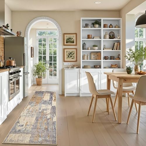 Toneed Washable 2x6 Non-Slip Abstract Runner Rug for Hallway Kitchen - Image 2