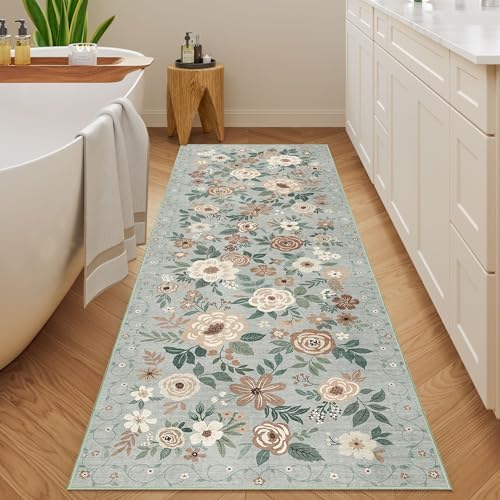 DUKINO 2x6 Runner Rug for Hallway Washable Kitchen Rugs Non Slip Sage Green - Image 4
