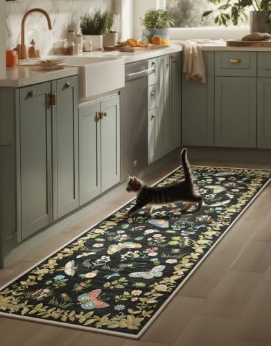 Washable Runners for Hallways Kitchen Rugs: 2'x6' Runner Rug Stain Resistant Non Slip Low Pile Soft Carpet Runners for Hallways Indoor Entryway Kitchen Laundry Room Bedroom Bedside Farmhouse by palohom