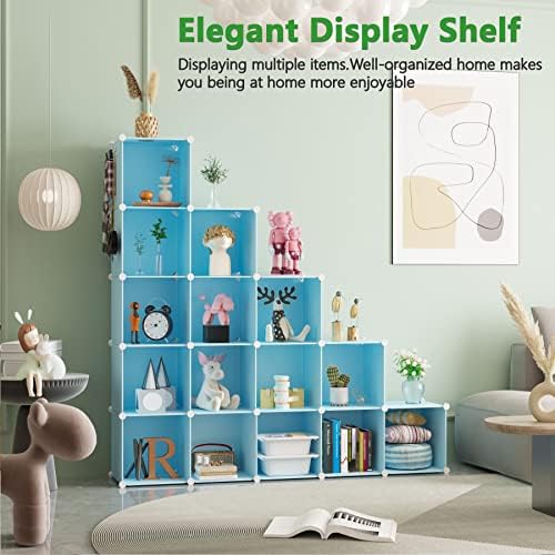C&AHOME 16 Cube Storage Organizer Cube Shelves Units Storage Cubes, Blue - Image 3