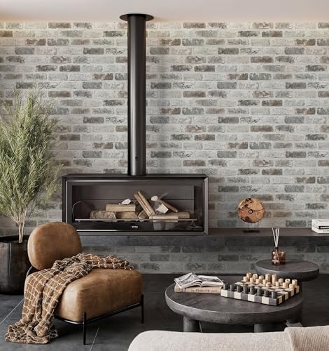 Guvana 17.3"×590" Brick Peel and Stick Wallpaper Grey Brown Wallpaper | 3D Self Adhesive Wall Paper Removable Contact Paper Brick Textured Vintage Wallpaper Decorative Wall Classroom Covering - Image 6