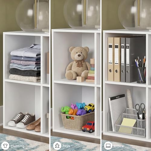 Signature Design by Ashley 4 Cube Storage Organizer, White Bookshelf - Image 6