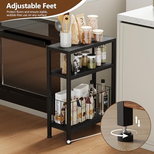 Heybly Small Narrow Side Table for Small Space, Thin Bedside TableHET007BK1 - Image 5