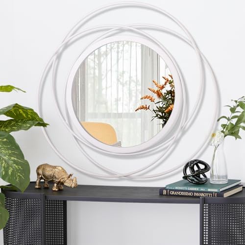 24 Inches Decorative Wall Round Mirror for Home Decor for Living Room, Bathroom, Bedroom, Washrooms Modern Circle Mirror with Metal Frame - Image 2
