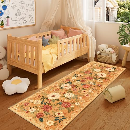 DUKINO 2x6 Runner Rug for Hallway, Washable Kitchen Rugs Non Slip, Orange - Image 4