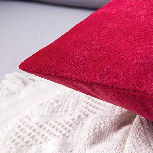MIULEE Velvet Throw Pillow Covers 16x16 Inch Pack of 2 Red - Image 2