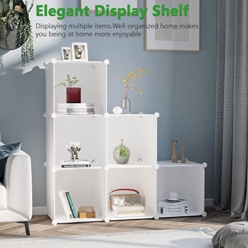 C&AHOME 6-Cube Storage Organizer Cube Shelf Closet Storage Bookcase, Milky - Image 3
