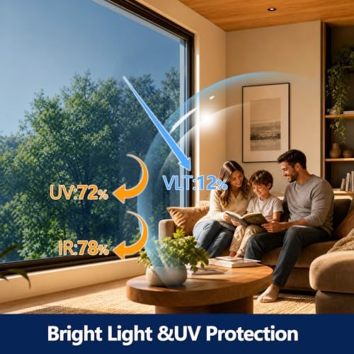 WPCTEV One Way Window Privacy Film, Mirror Tint, Blue, 23.6In x 32.8Ft - Image 4