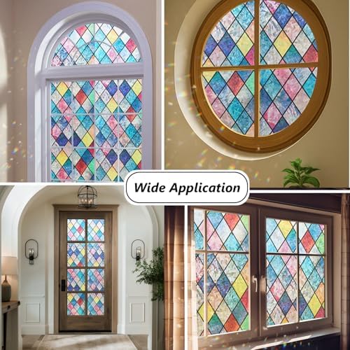 Window Privacy Film Stained Glass 35.4" x 78.7" Rainbow - Image 3
