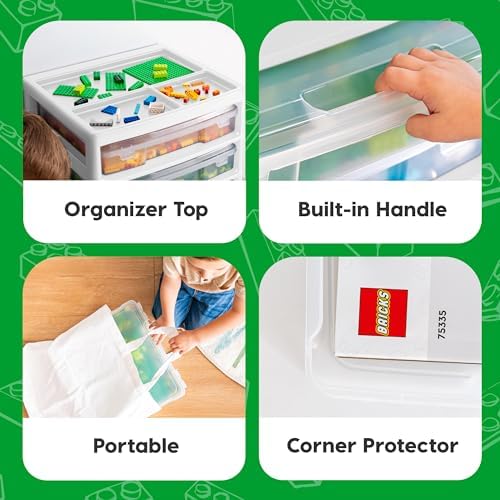 IRIS USA Desk Organizer |Made in USA| 3-Tier Cases - White/Clear - Image 2
