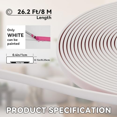 26.2 Ft Peel and Stick Wall Molding Trim, Flexible PVC Trim - Image 3