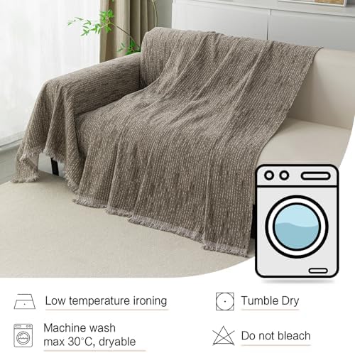 MYSKY HOME Couch Covers for 3 Cushion Couch Sofa, Sectional Couch Cover L Shape Chenille Couch Cushion Covers for Pets, Furniture Protector Cover for Dogs, Kids, 71"X150", Sand - Image 6