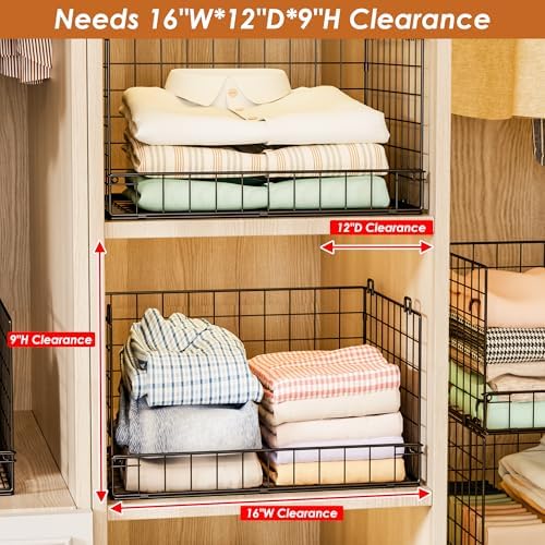 Yociyoga 8-Tier Stackable Closet Organizers and Storage Shelves, Foldable Closet Shelf Organizer, Stackable Storage Bins Drawers for Closet Organizer System, Black（Patent No. 30022416） - Image 5