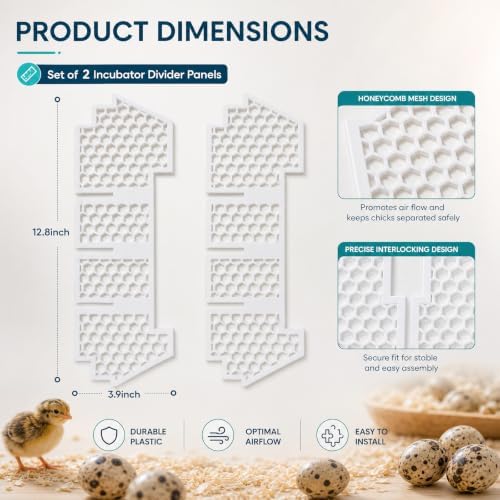 Divider Panels for Maticoopx 30 Egg Incubator – 2-Pc Interlocking Grid - Image 4