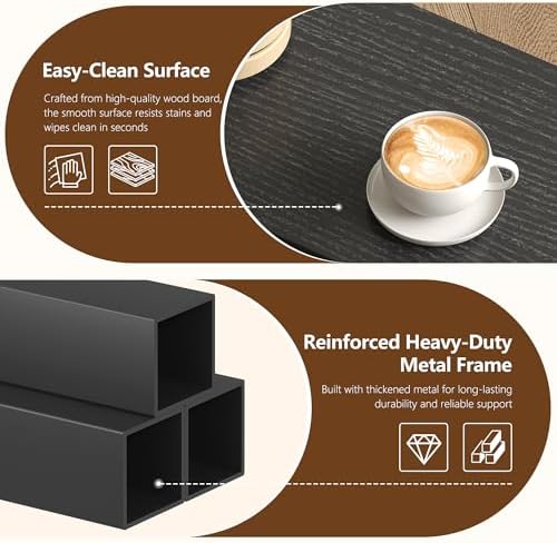 Heybly Small Narrow Side Table for Small Space, Thin Bedside TableHET006BK1 - Image 6