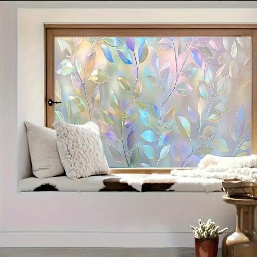 BlissYard Rainbow Flower Decorative Window Film 39.3x17.7 Inch PVC - Image 3